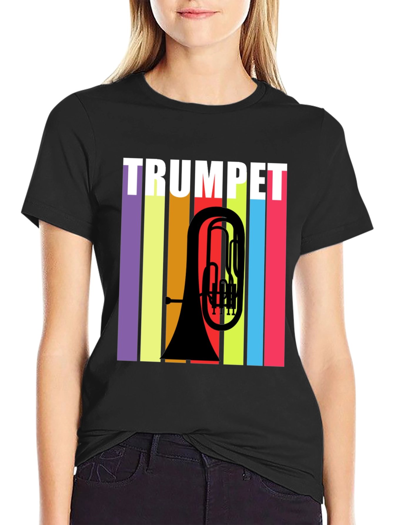 Trumpet Retro Style Graphic T-Shirt - Music Lover Tee