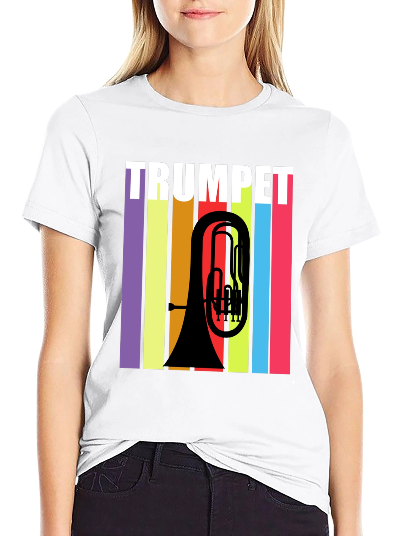 Trumpet Retro Style Graphic T-Shirt - Music Lover Tee