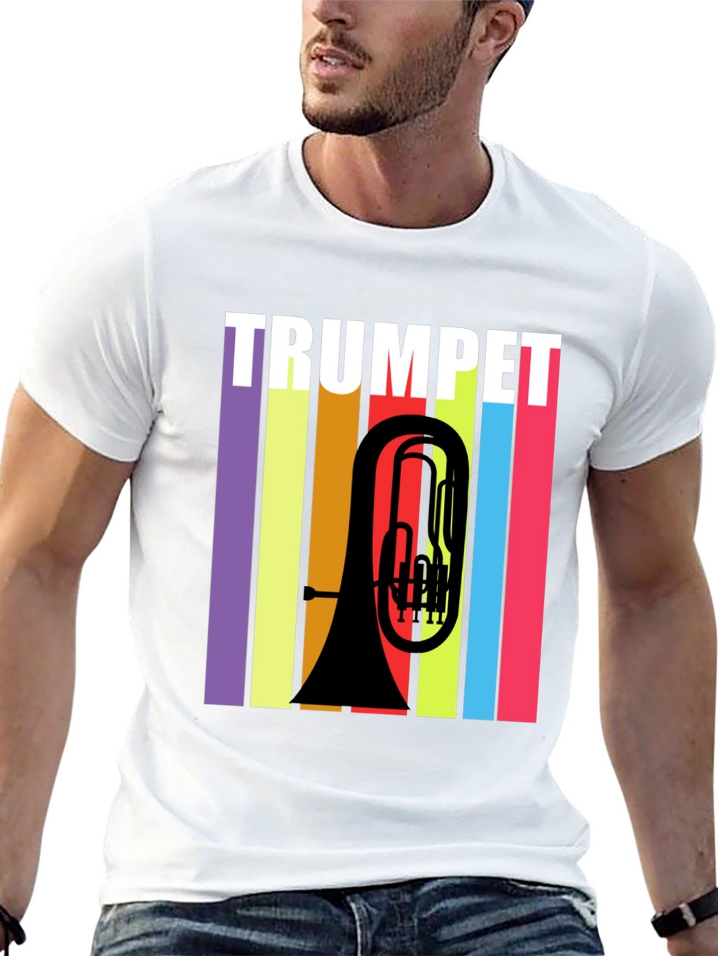 Trumpet Retro Style Graphic T-Shirt - Music Lover Tee