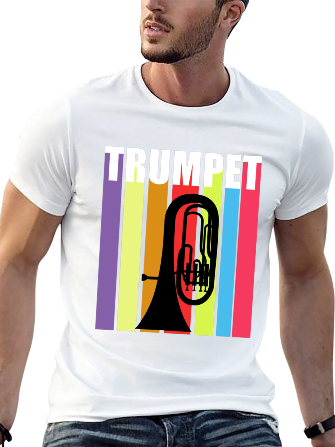 Trumpet Retro Style Graphic T-Shirt - Music Lover Tee