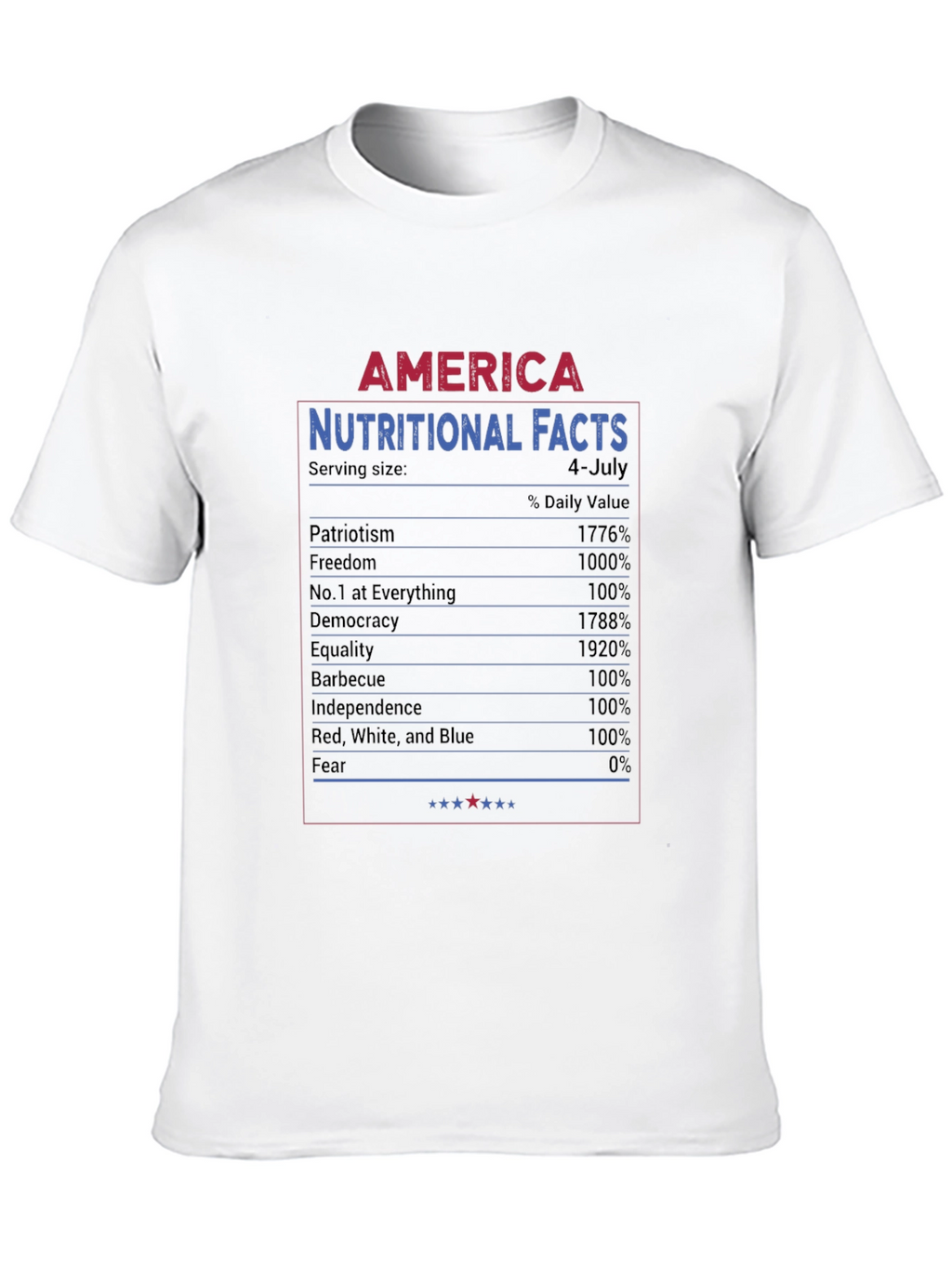 America Nutritional Facts Patriotic T-Shirt