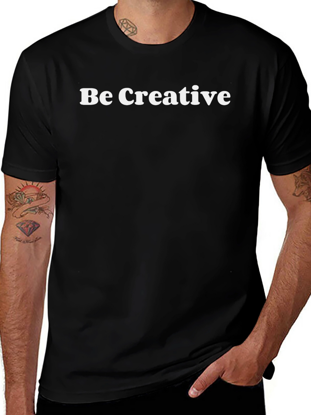 Be Creative Black Graphic Tee