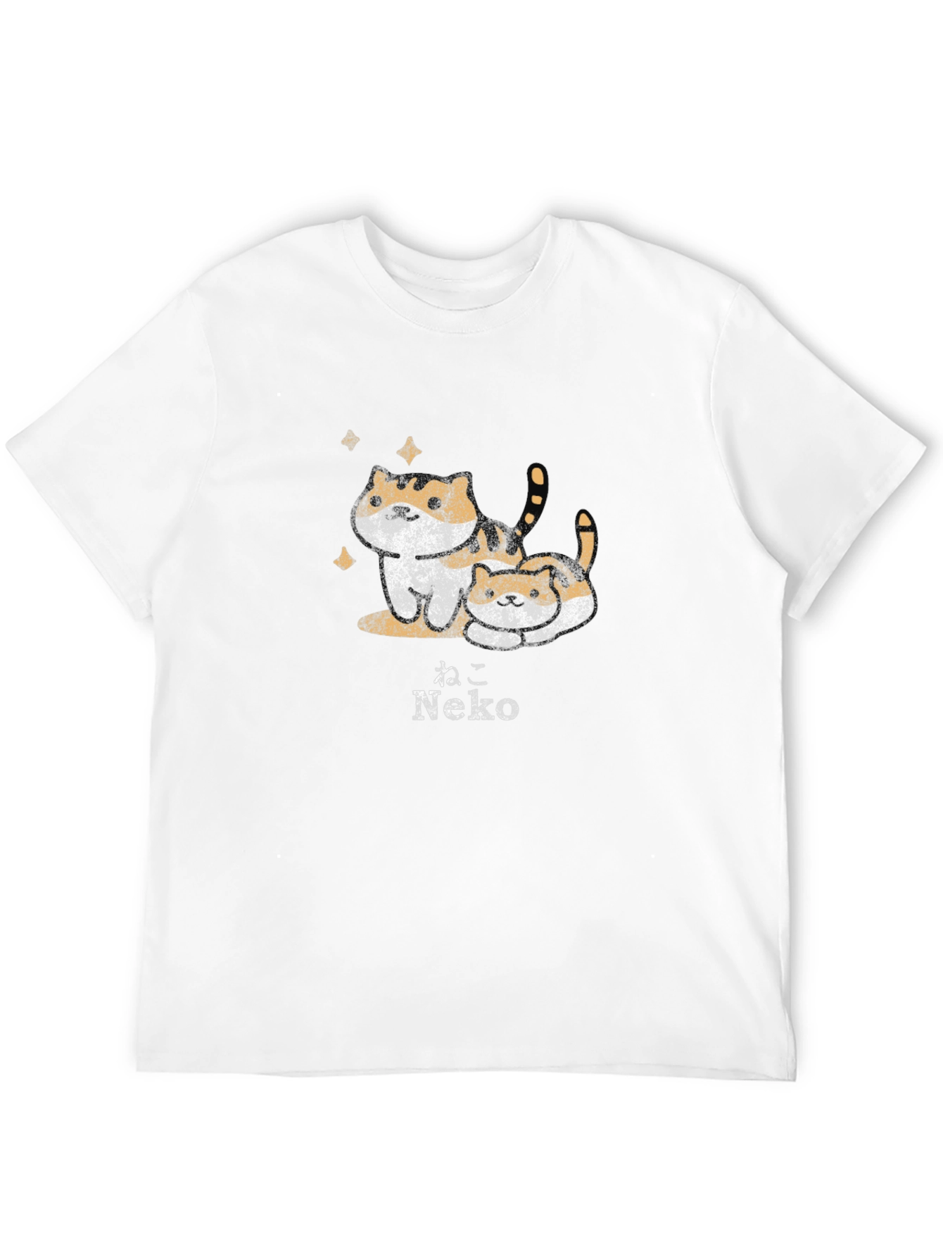 Neko Cat Graphic Tee - Trendy Black T-Shirt