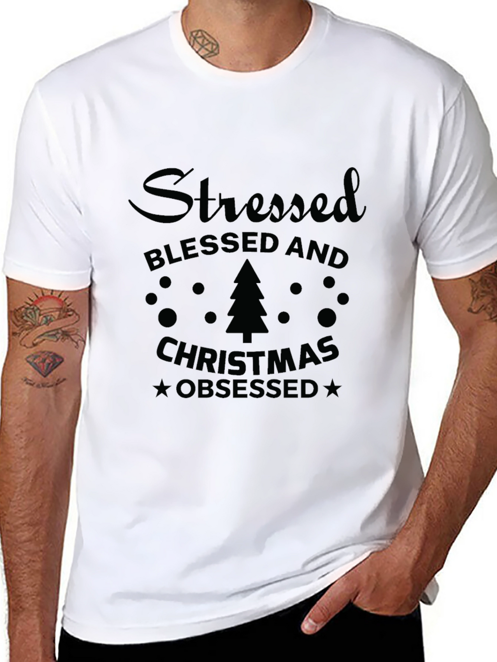 Stressed Blessed and Christmas Obsessed T-Shirt