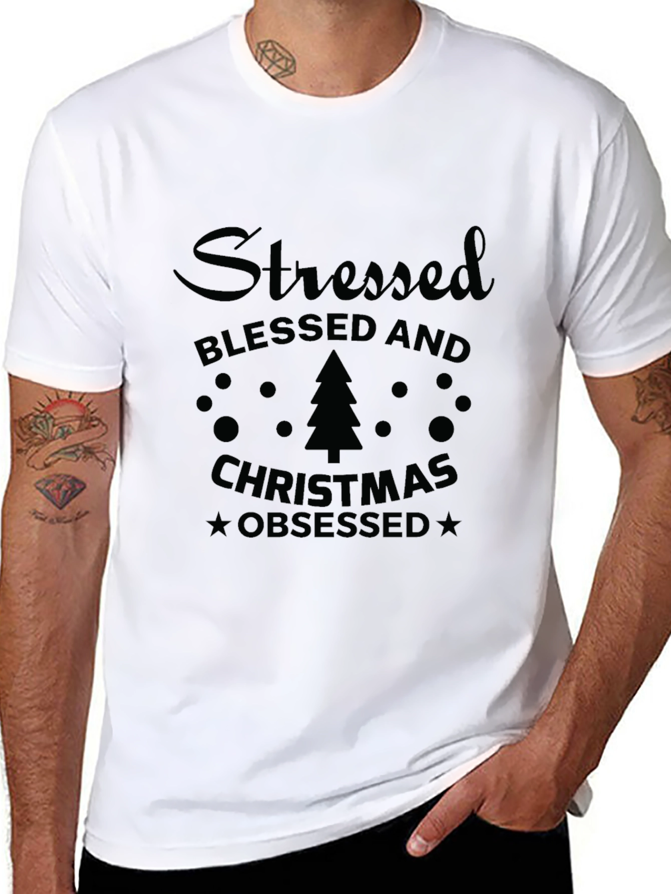 Stressed Blessed and Christmas Obsessed T-Shirt