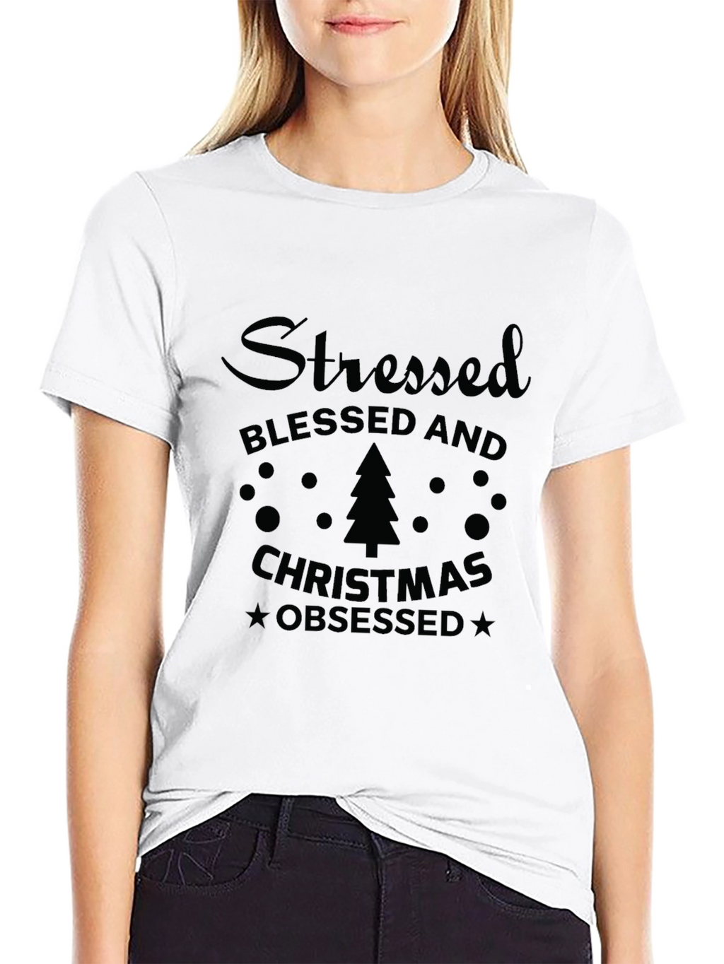 Stressed Blessed and Christmas Obsessed T-Shirt