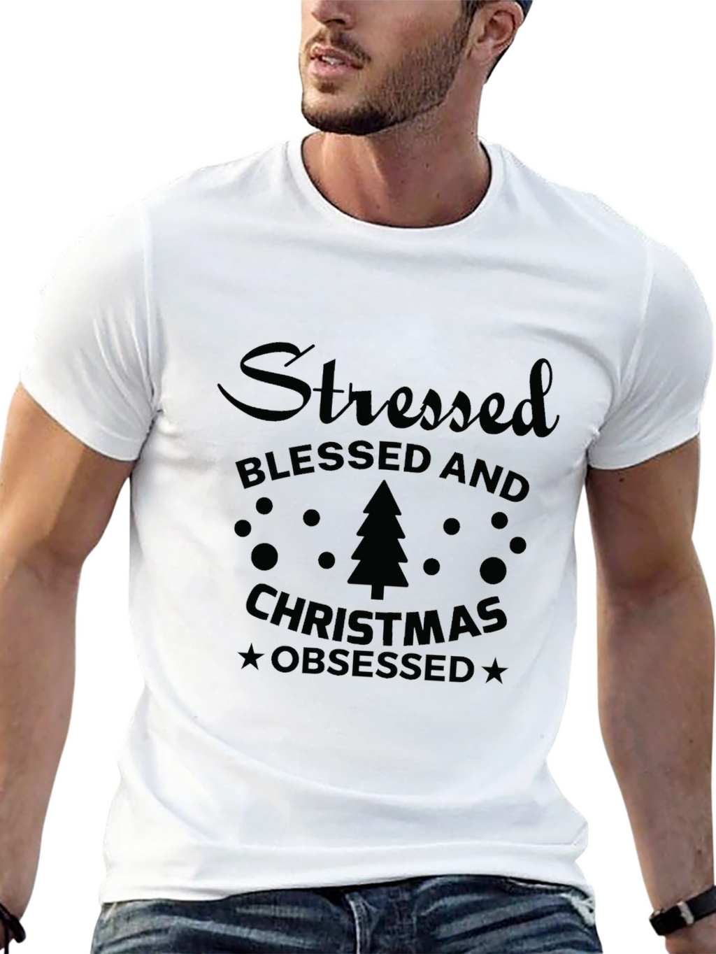 Stressed Blessed and Christmas Obsessed T-Shirt