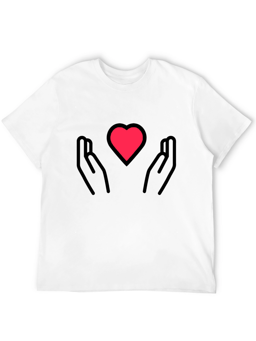 Heart in Hands Graphic Tee - Black Cotton Blend