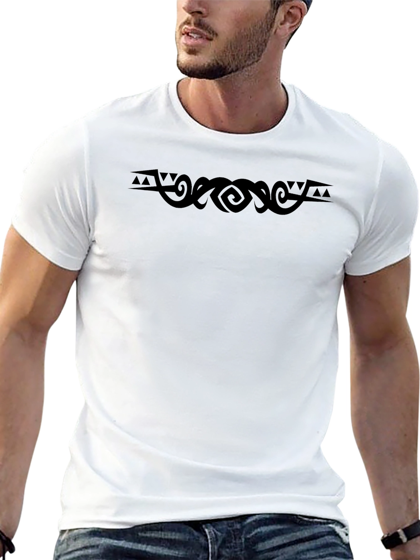 Tribal Tattoo Graphic Black T-Shirt