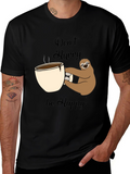 Dont Hurry Be Happy Sloth Coffee T-Shirt