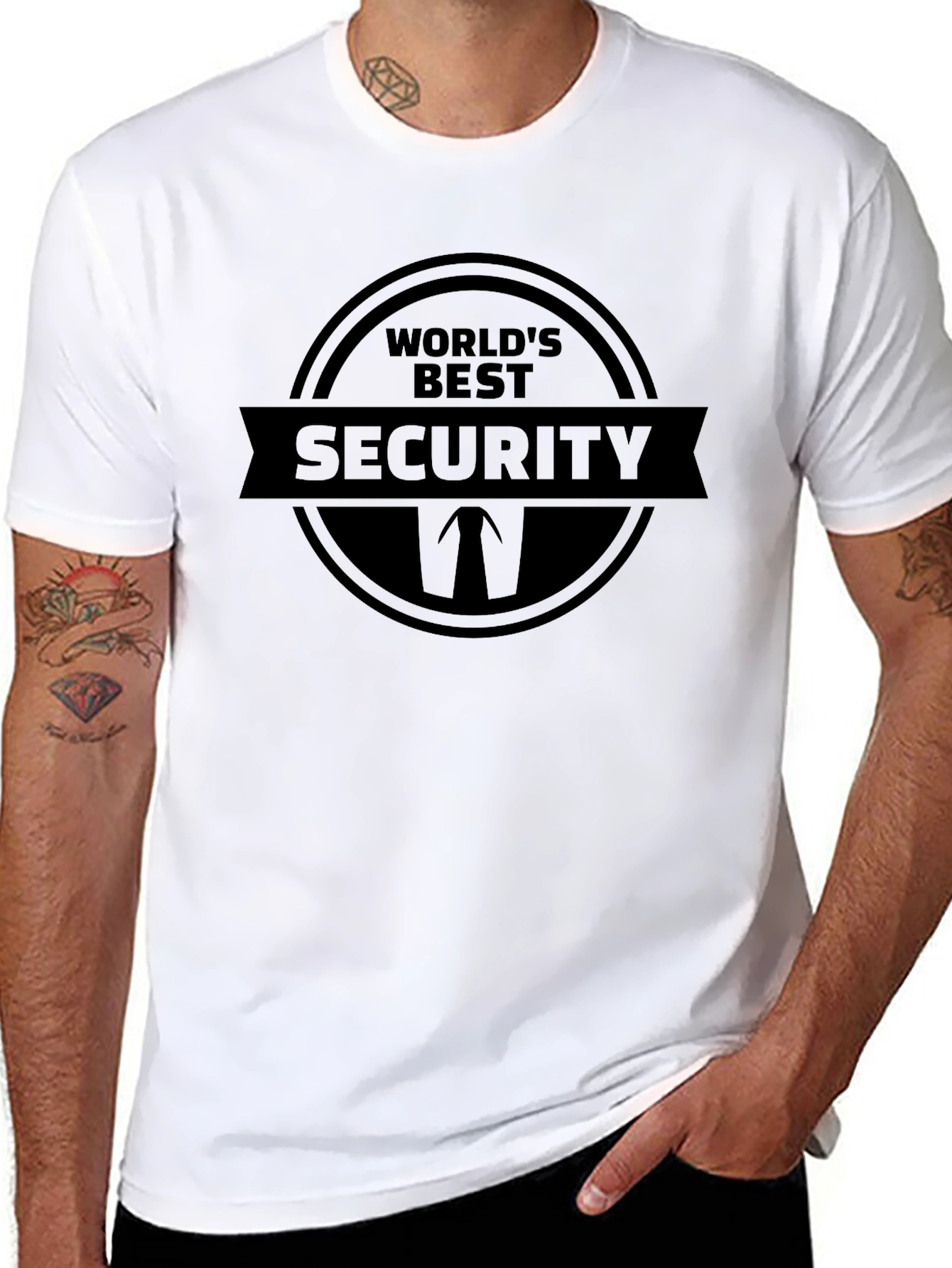 Worlds Best Security T-Shirt - Black Novelty Tee