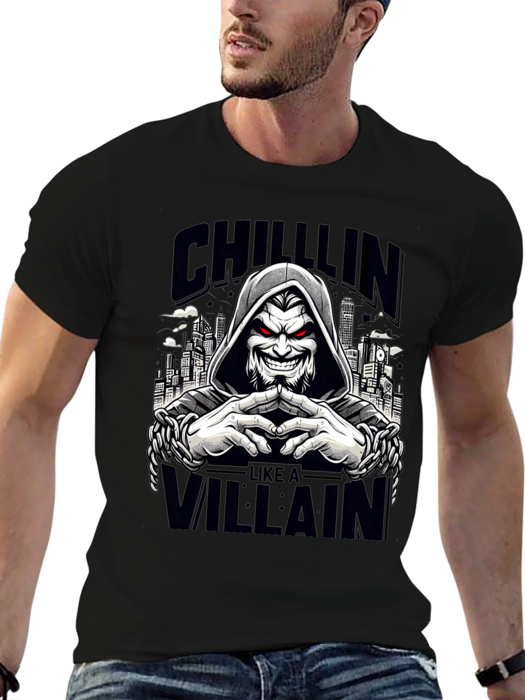 Chillin Like a Villain Graphic Tee - Black