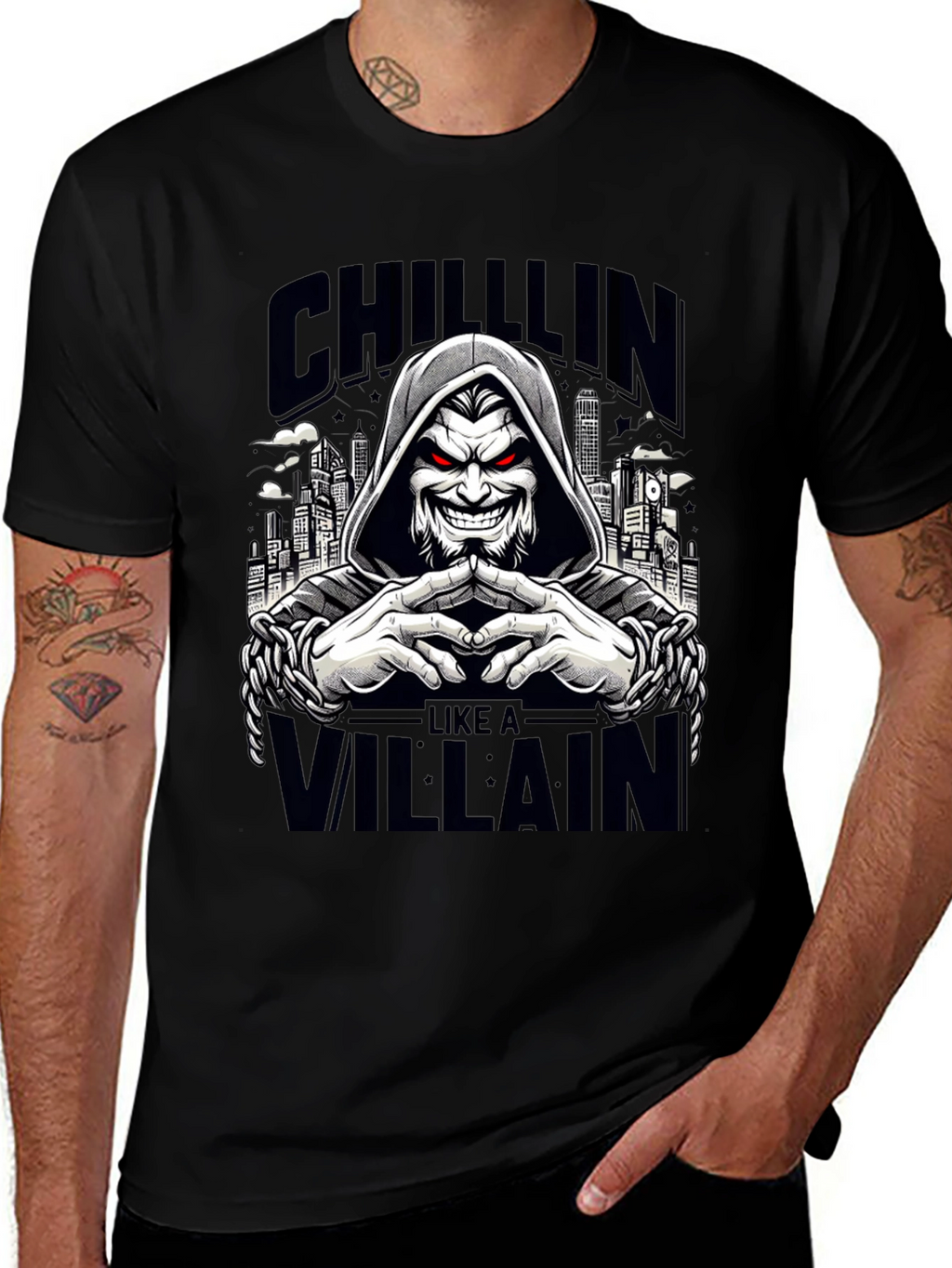Chillin Like a Villain Graphic Tee - Black