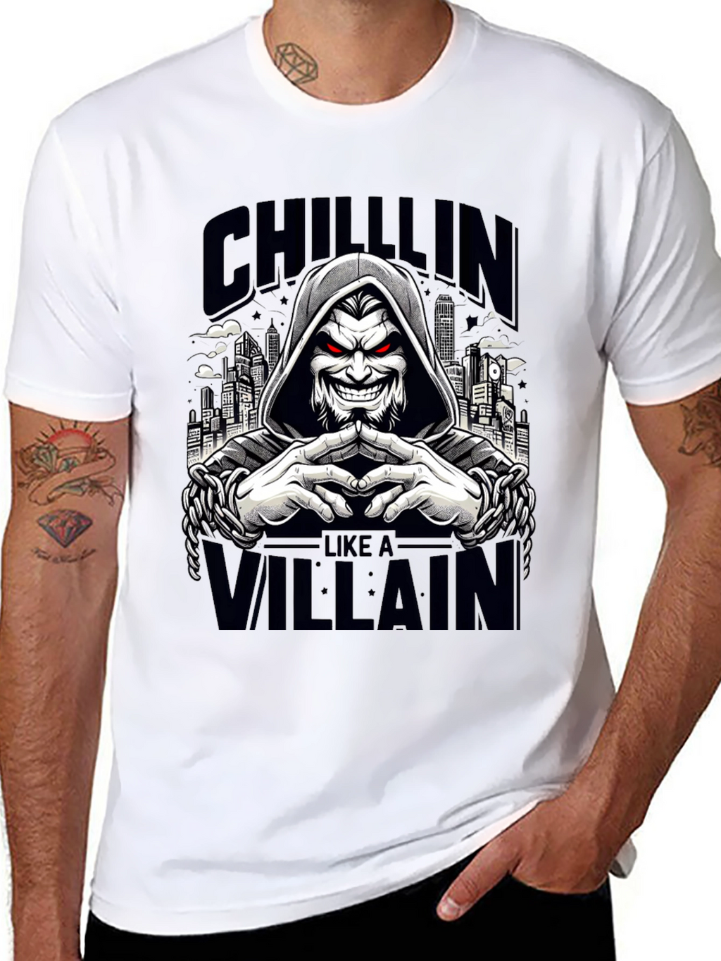 Chillin Like a Villain Graphic Tee - Black