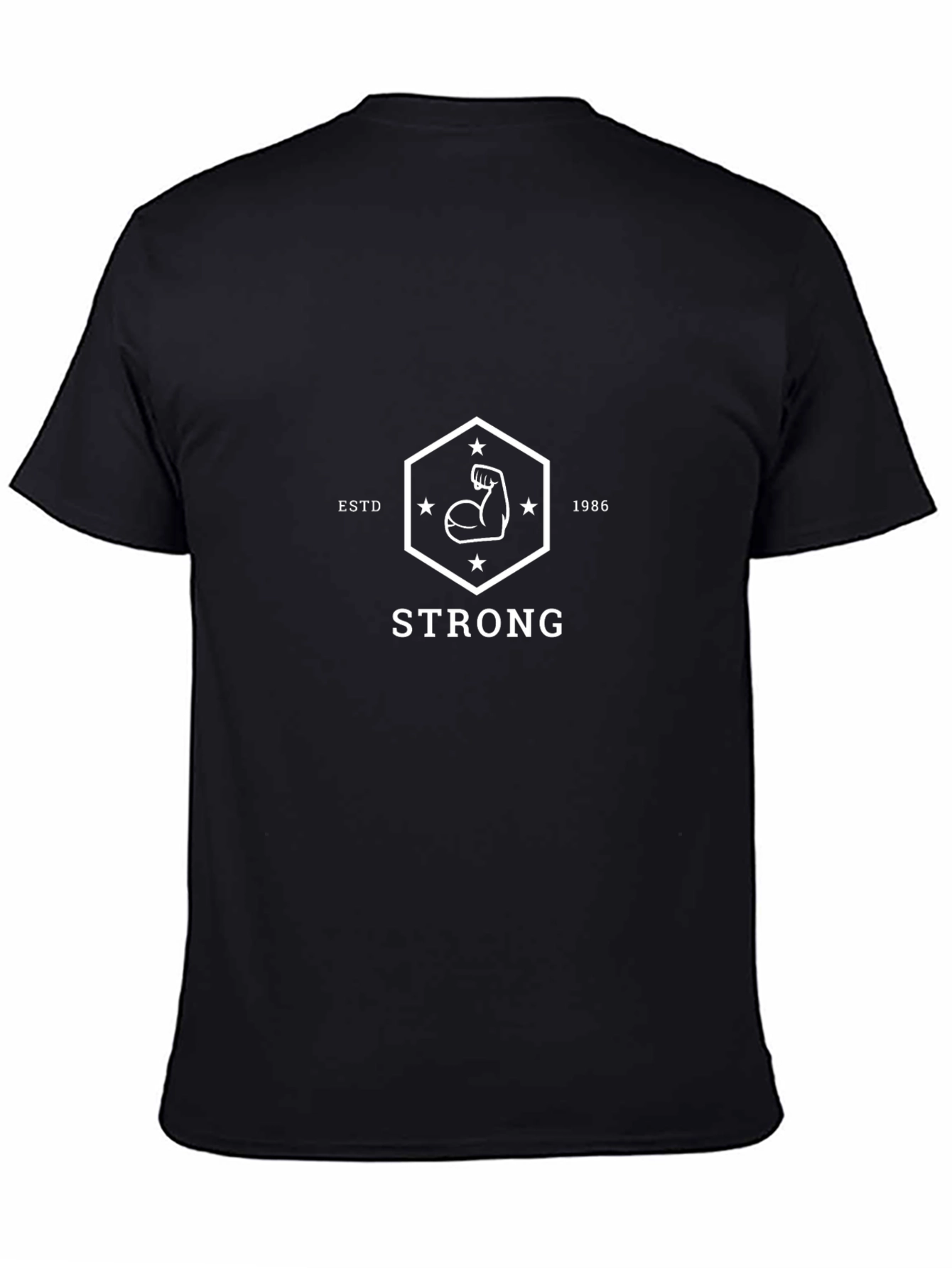 Mens Black STRONG Graphic T-Shirt