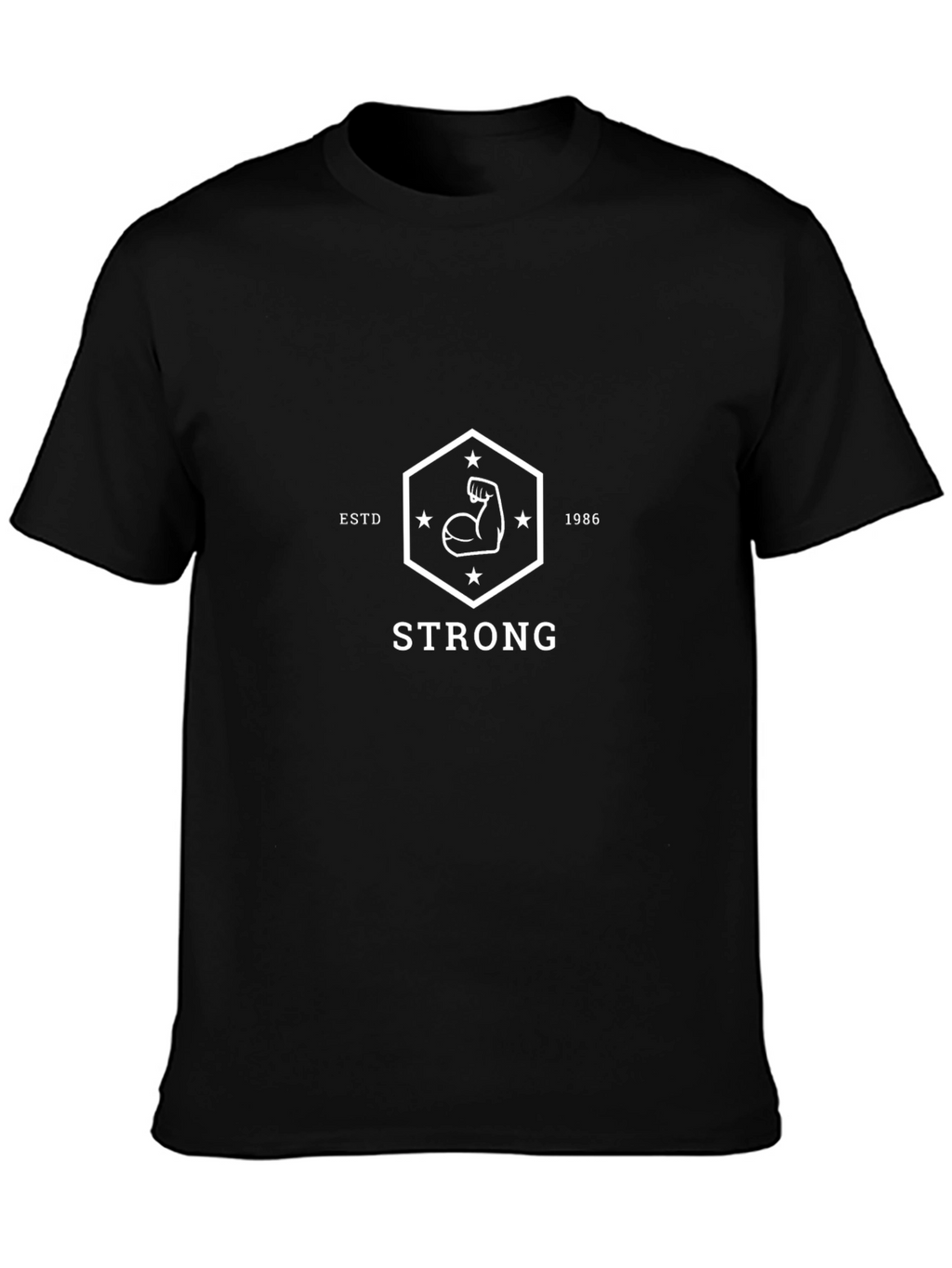 Mens Black STRONG Graphic T-Shirt