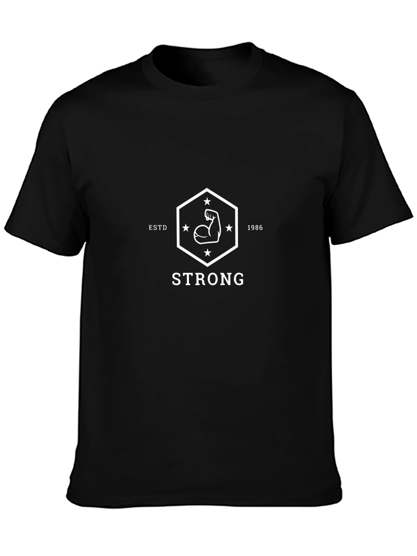 Mens Black STRONG Graphic T-Shirt