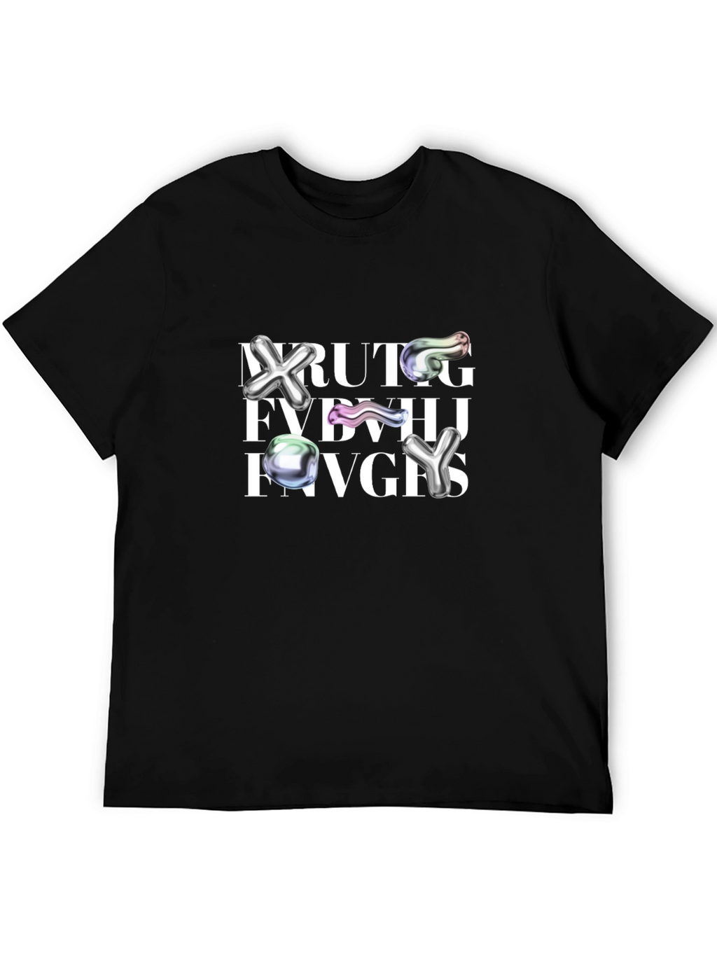 Abstract Graphic Print Crew Neck Tee