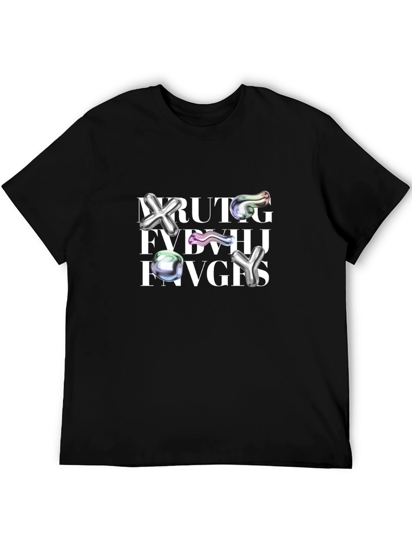 Abstract Graphic Print Crew Neck Tee