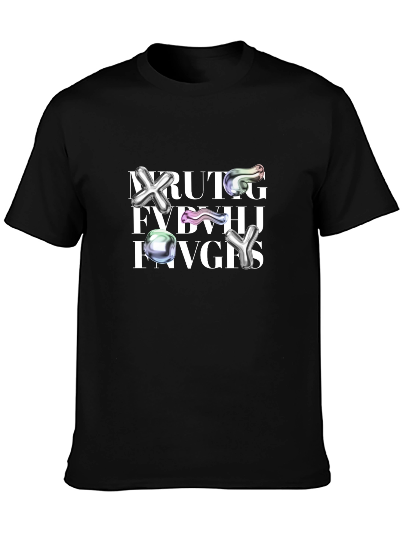 Abstract Graphic Print Crew Neck Tee