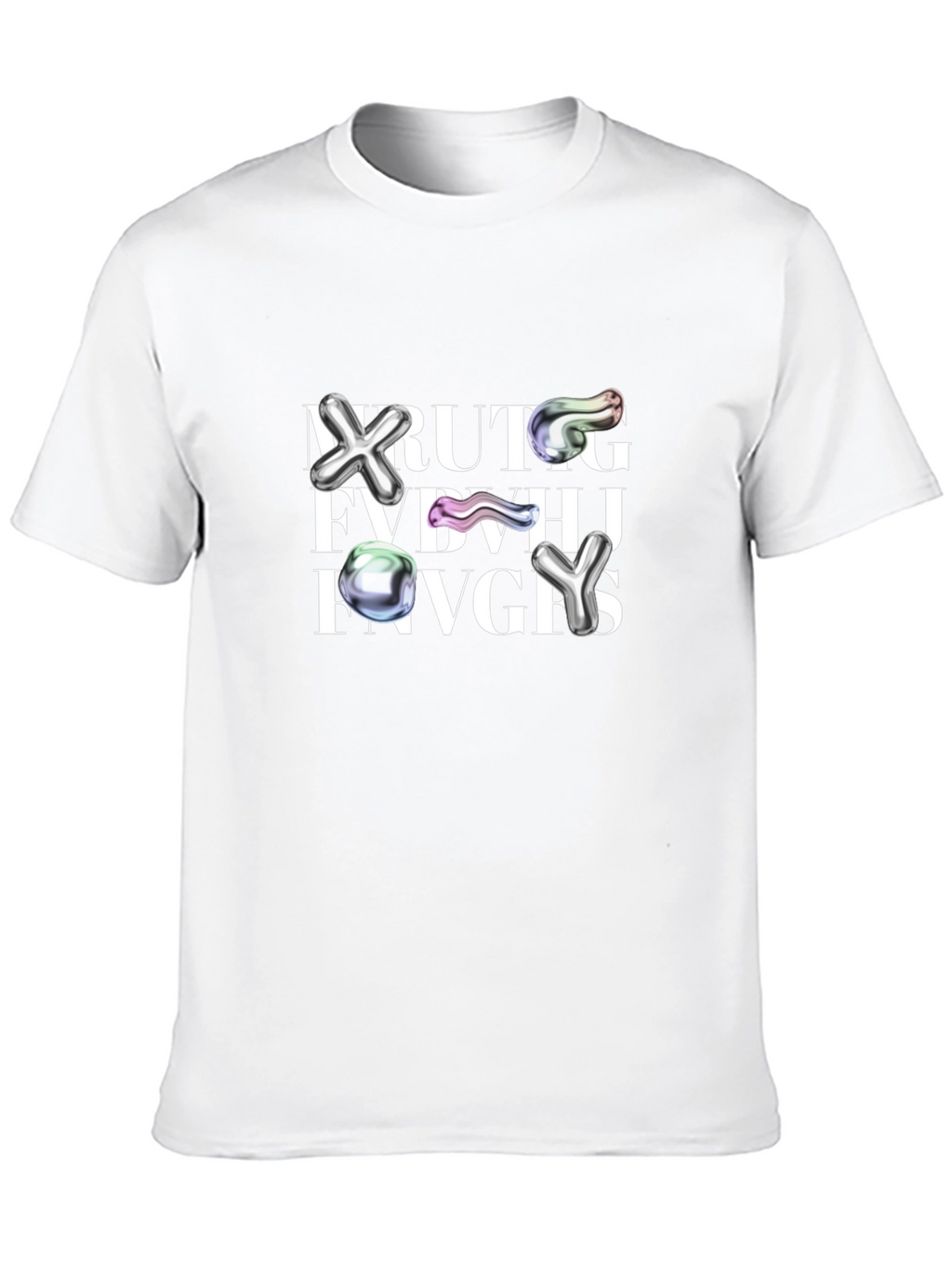 Abstract Graphic Print Crew Neck Tee