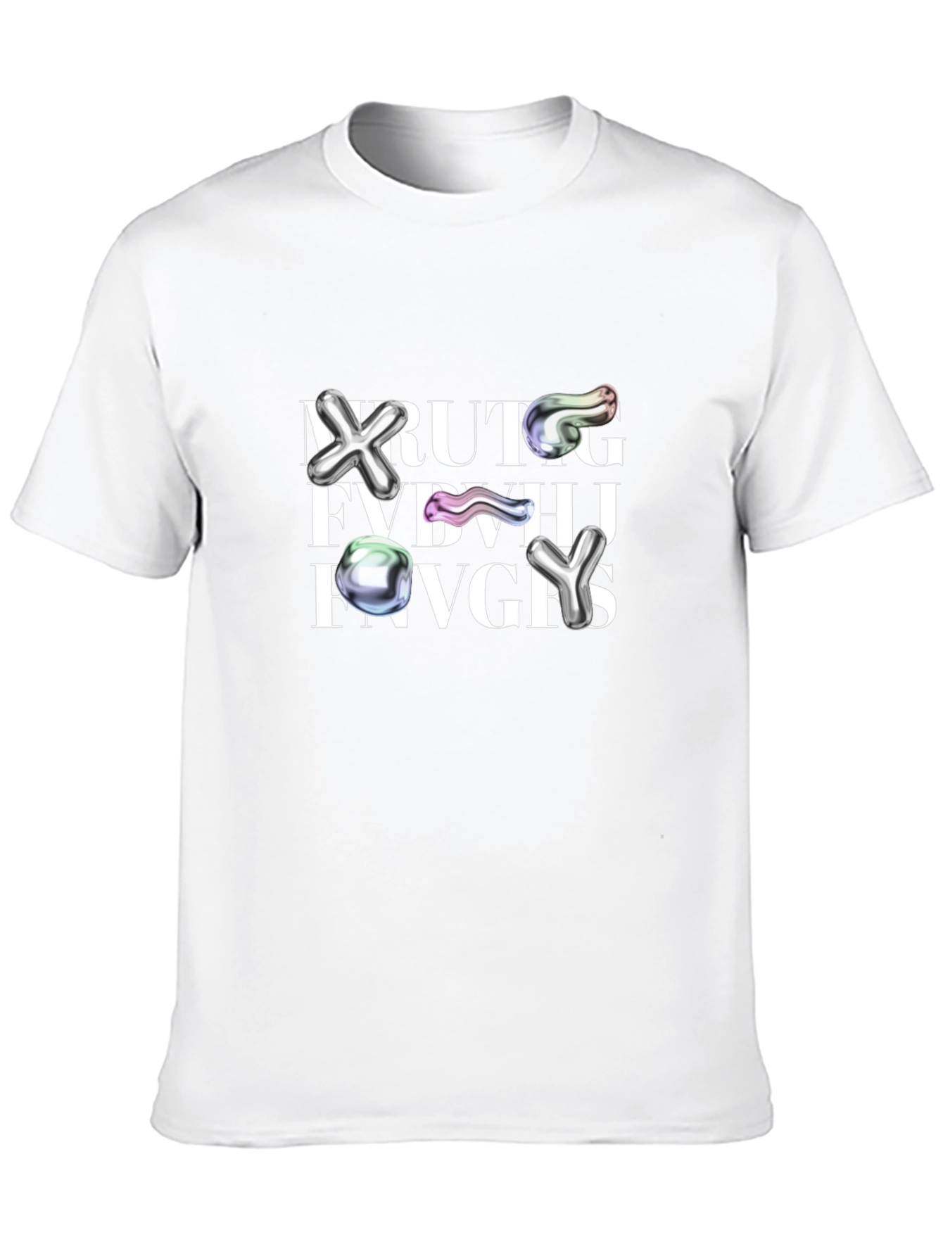 Abstract Graphic Print Crew Neck Tee
