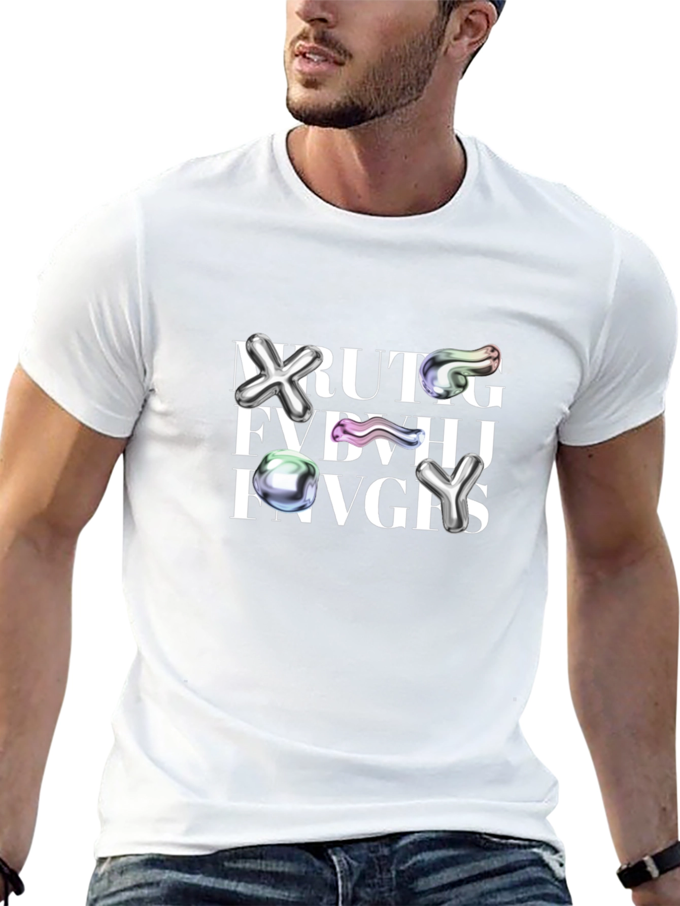 Abstract Graphic Print Crew Neck Tee