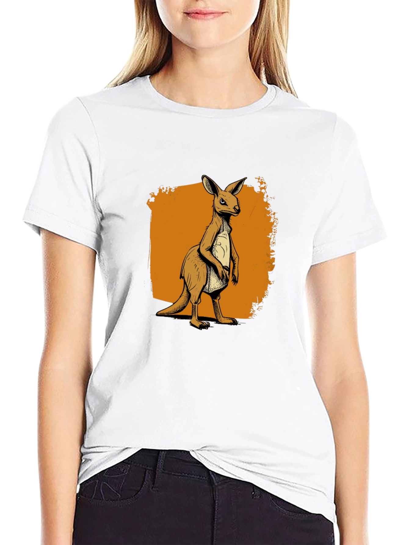 Kangaroo Graphic Tee - Classic Crew Neck