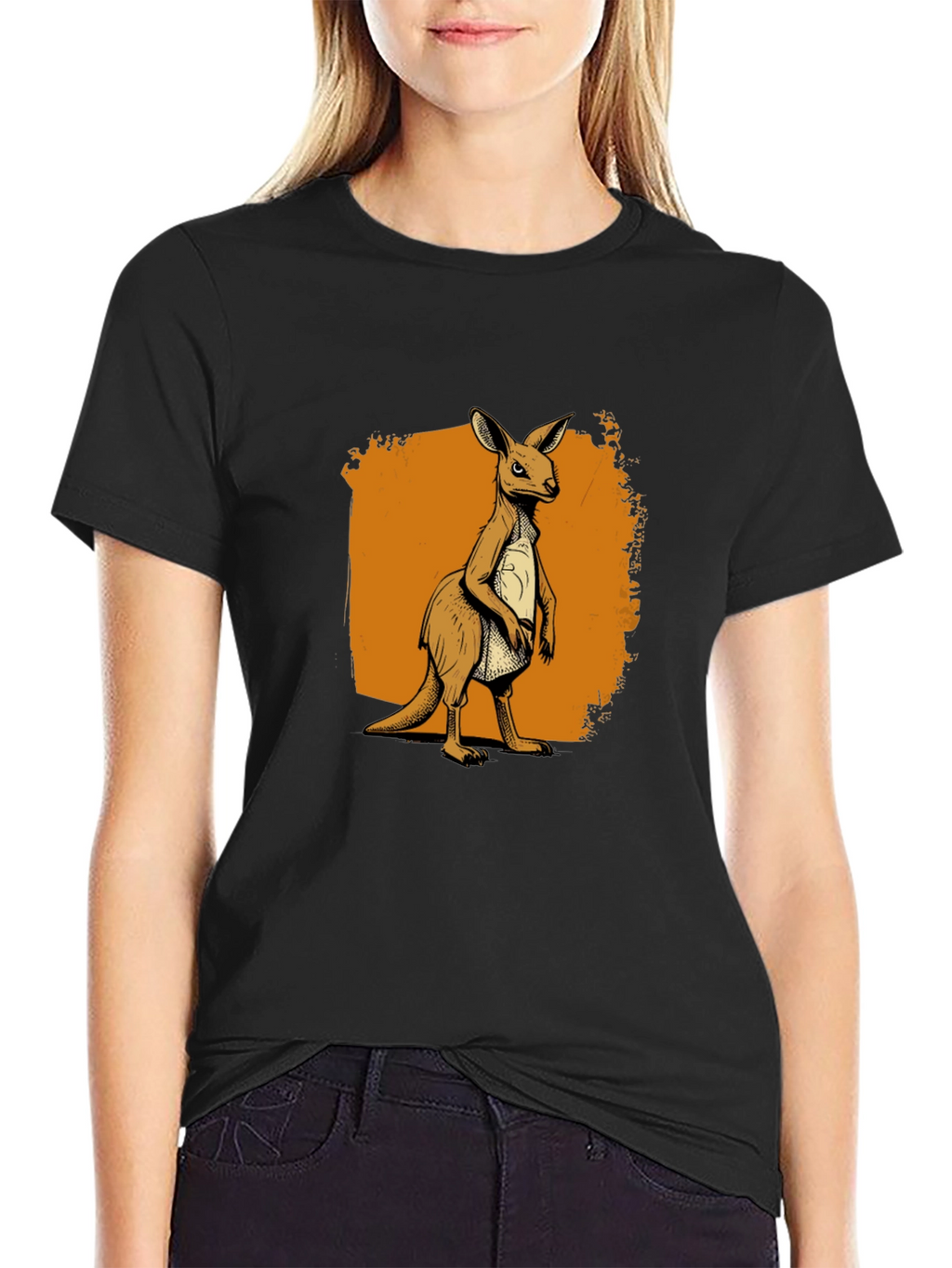 Kangaroo Graphic Tee - Classic Crew Neck