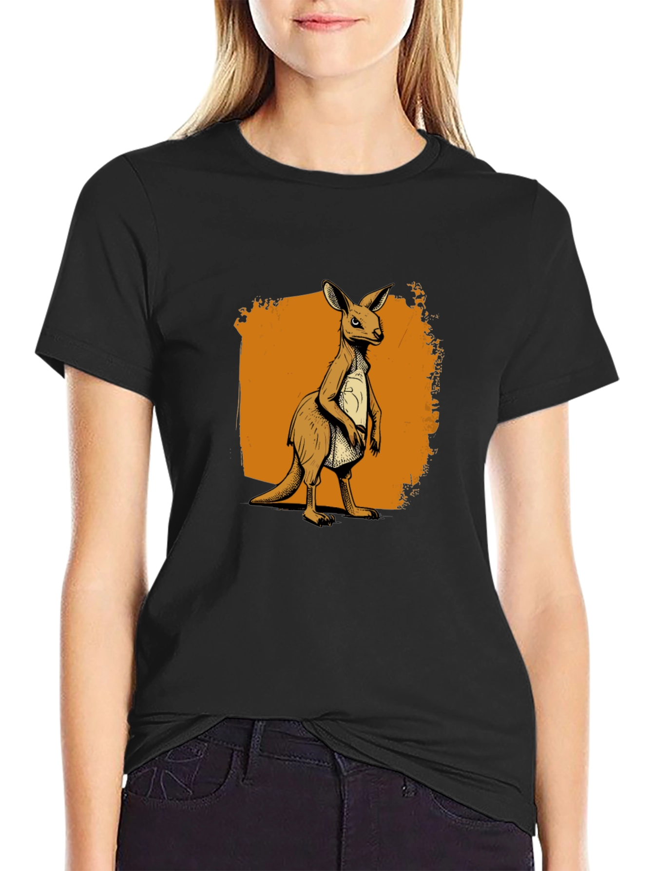 Kangaroo Graphic Tee - Classic Crew Neck