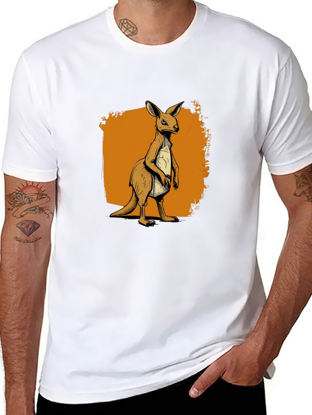 Kangaroo Graphic Tee - Classic Crew Neck