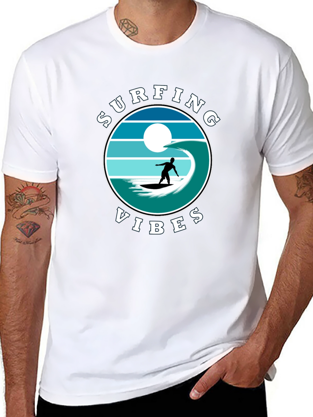 Surfing Vibes Graphic Tee - Beach Lifestyle Shirt