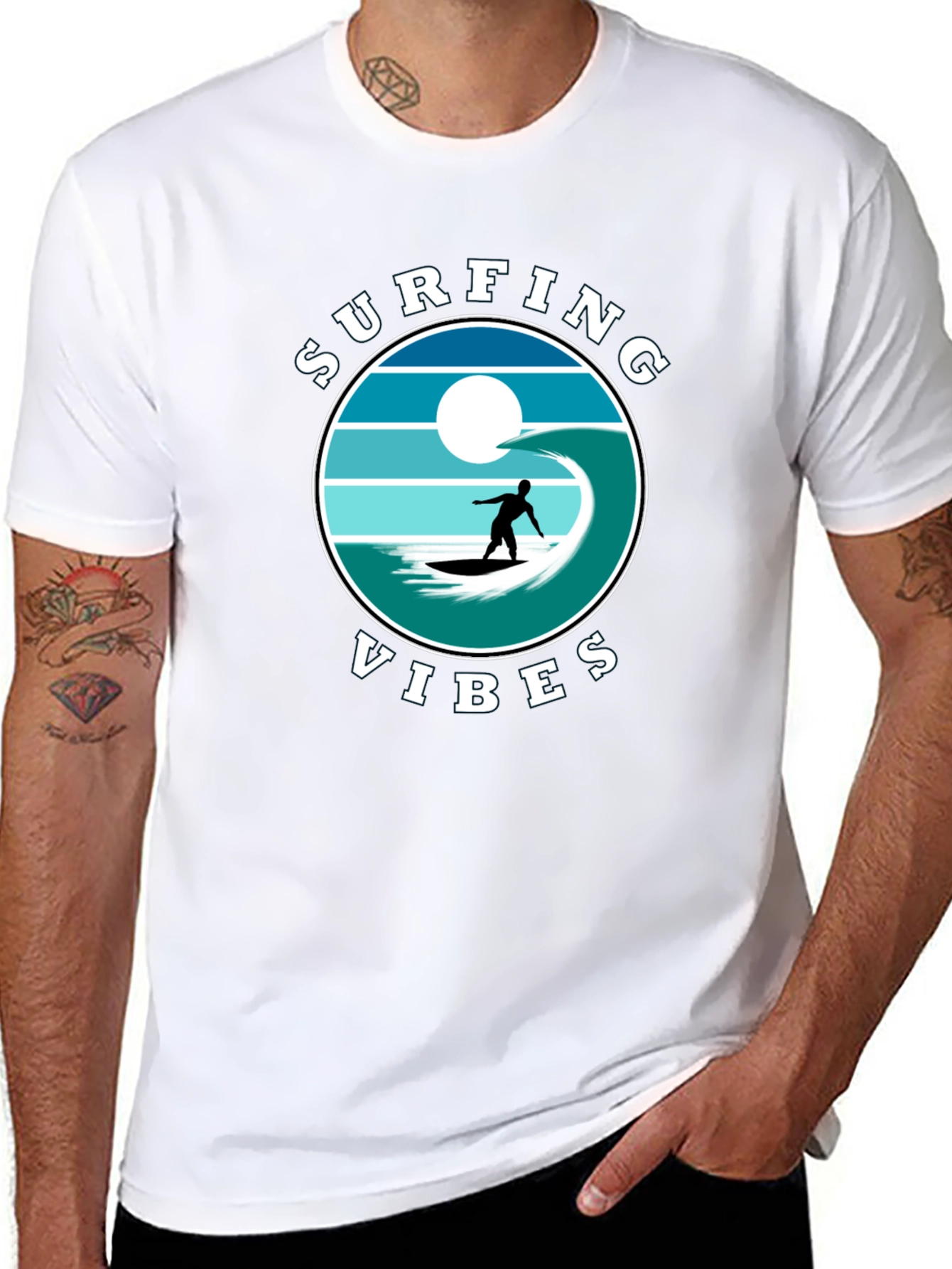 Surfing Vibes Graphic Tee - Beach Lifestyle Shirt