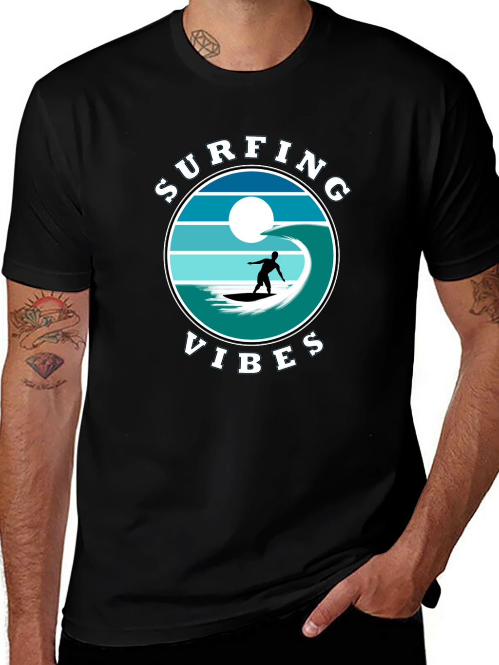Surfing Vibes Graphic Tee - Beach Lifestyle Shirt