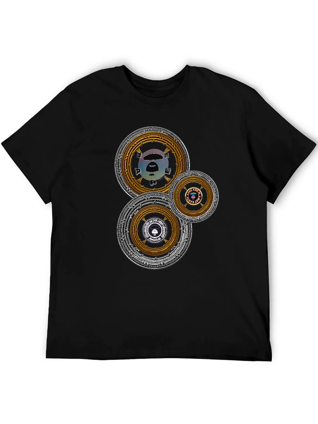 Graphic Tee with Circular Designs