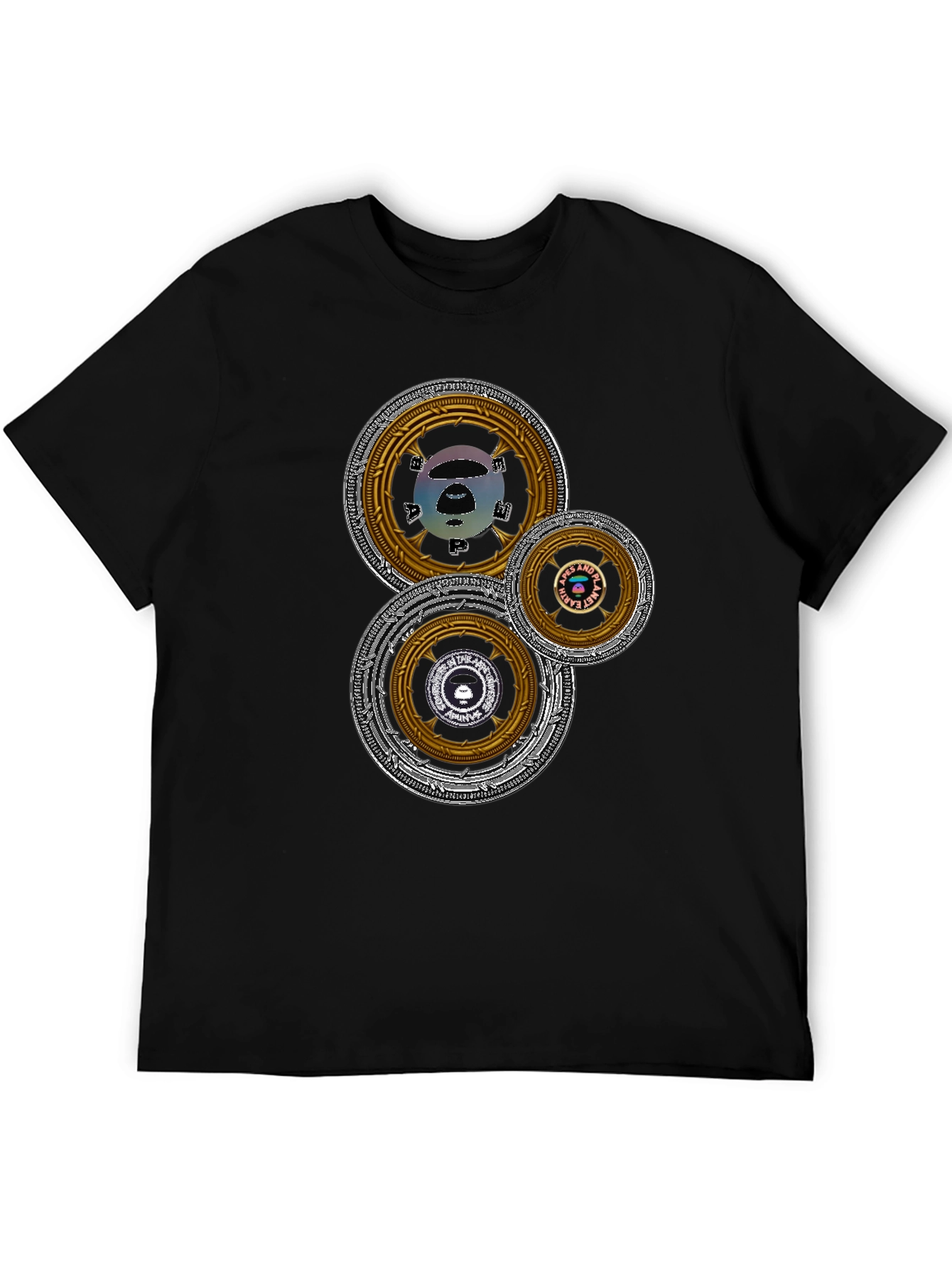 Graphic Tee with Circular Designs