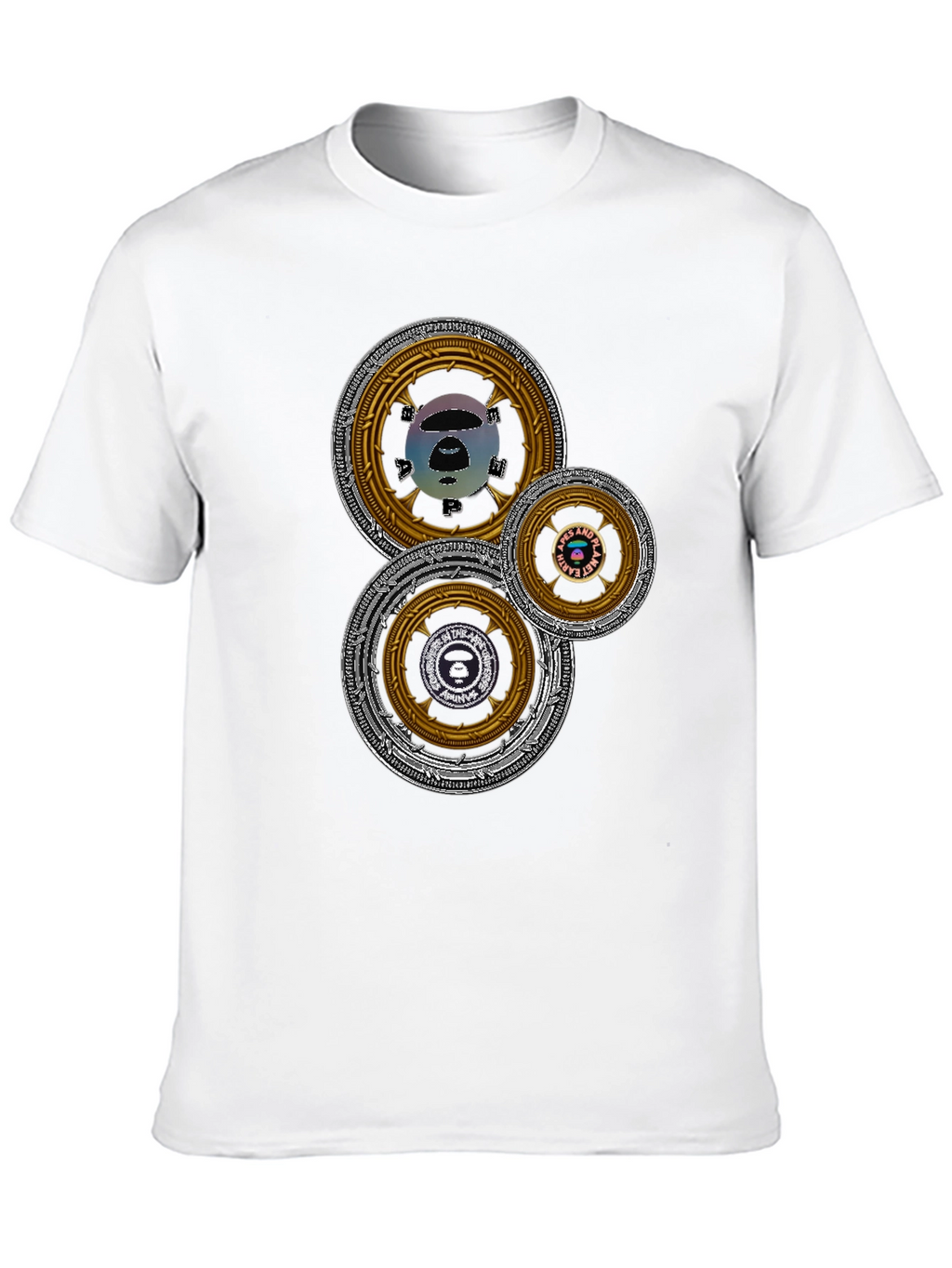Graphic Tee with Circular Designs