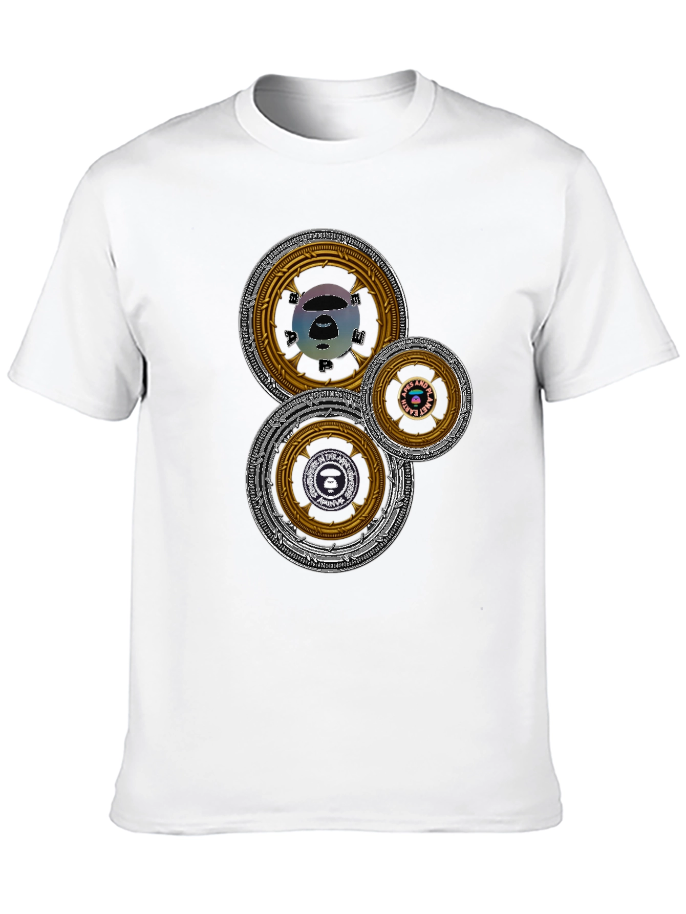 Graphic Tee with Circular Designs