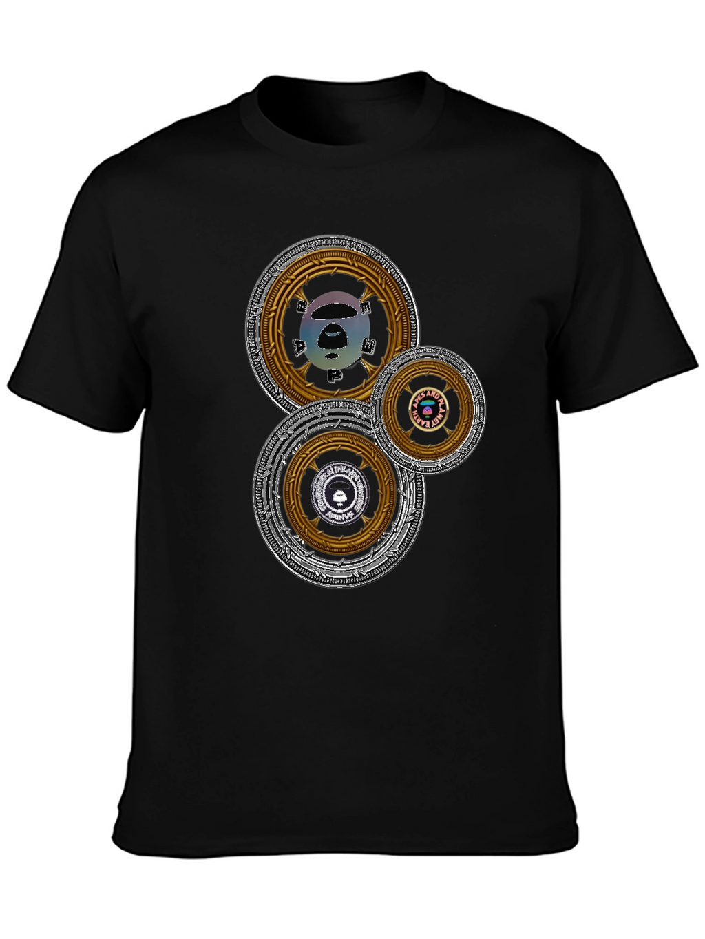 Graphic Tee with Circular Designs