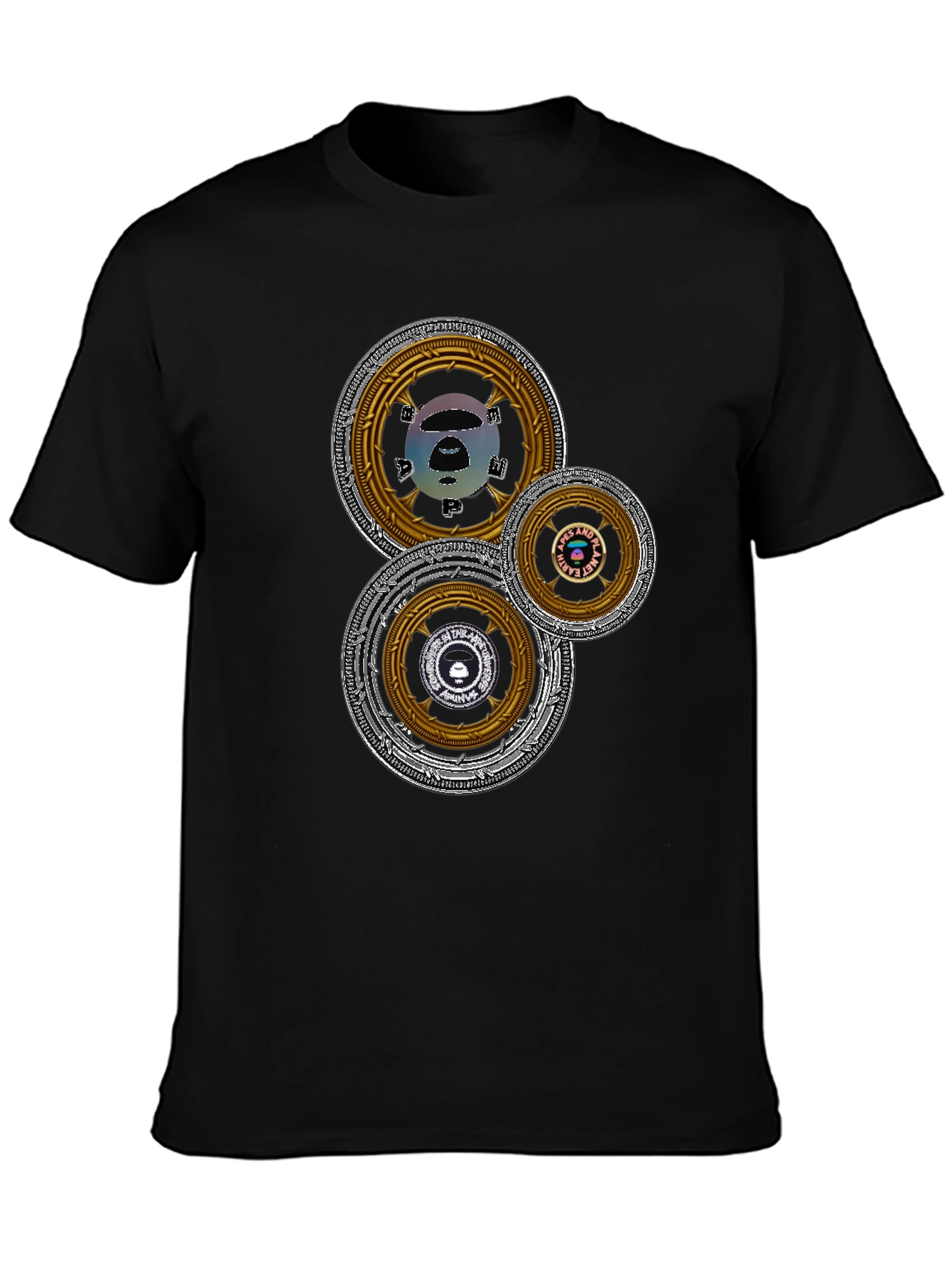 Graphic Tee with Circular Designs