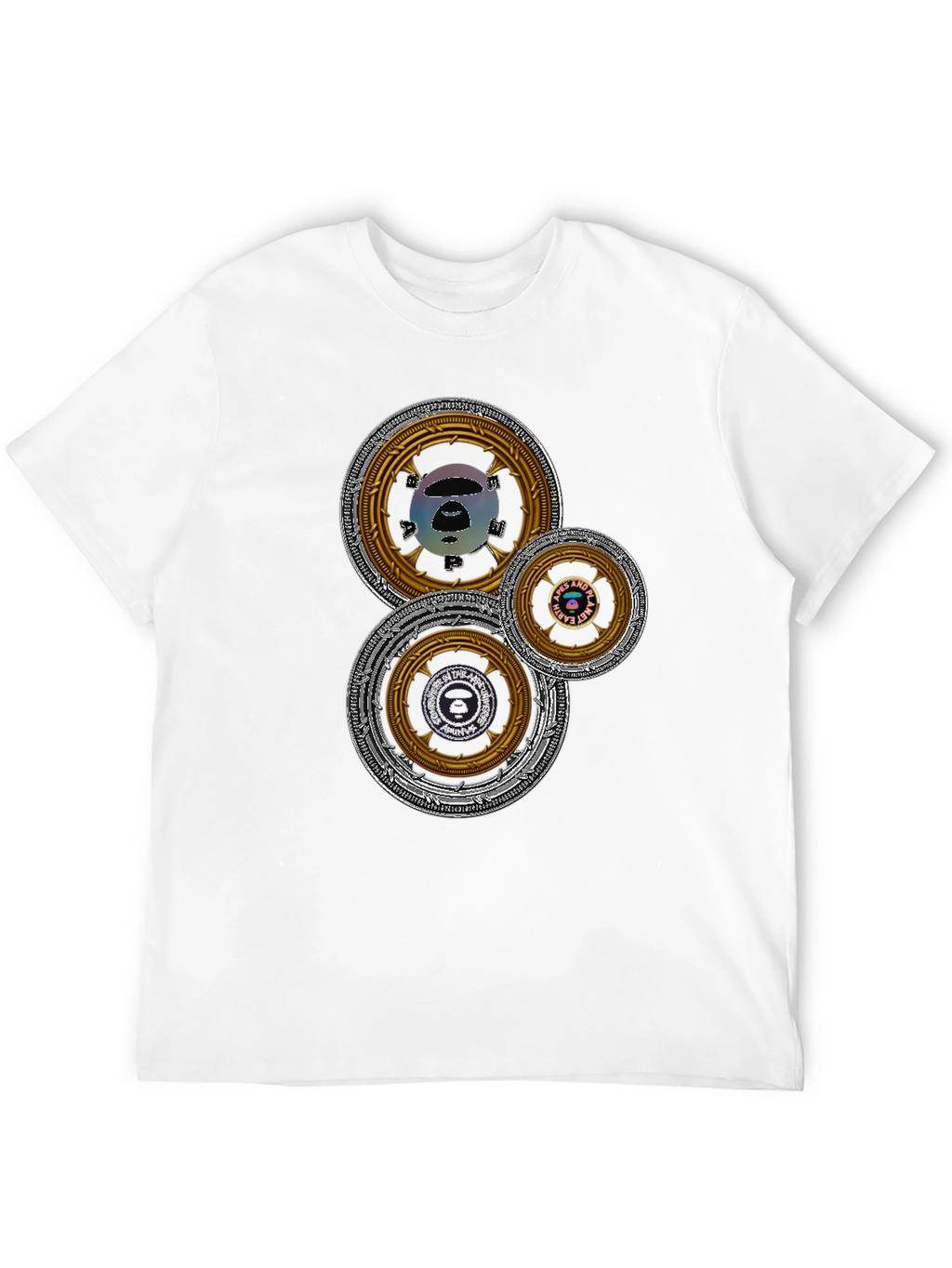 Graphic Tee with Circular Designs