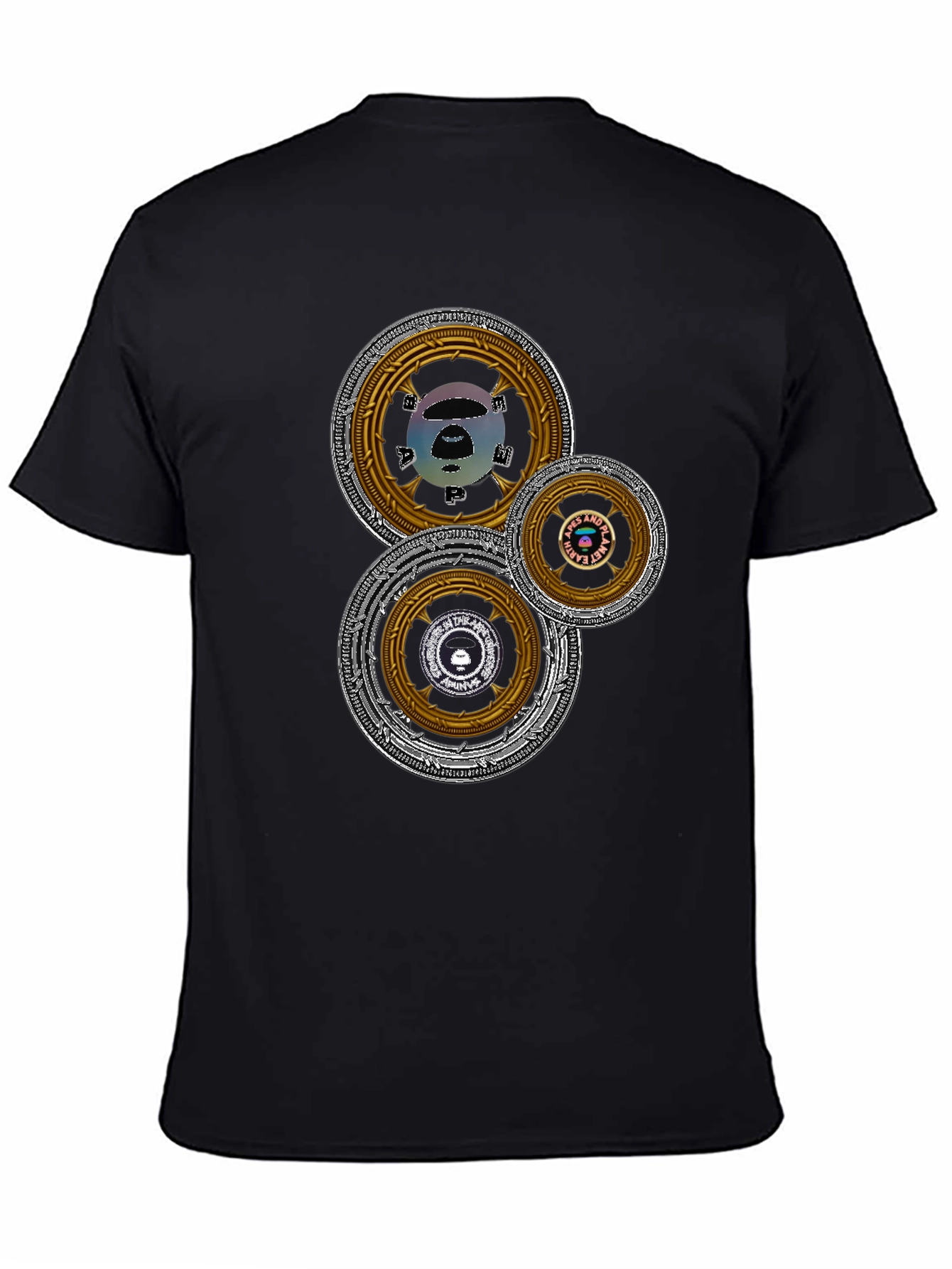 Graphic Tee with Circular Designs