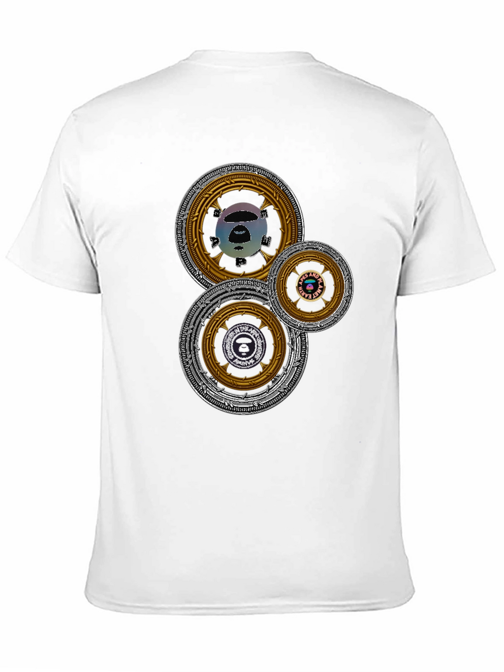 Graphic Tee with Circular Designs