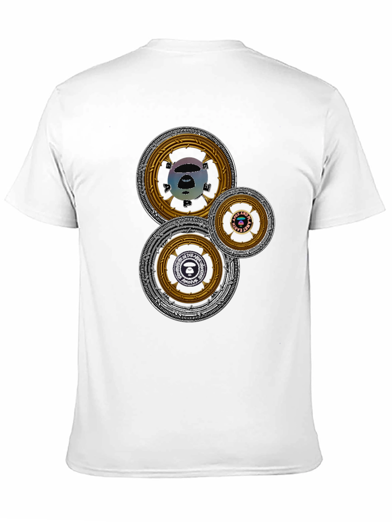 Graphic Tee with Circular Designs