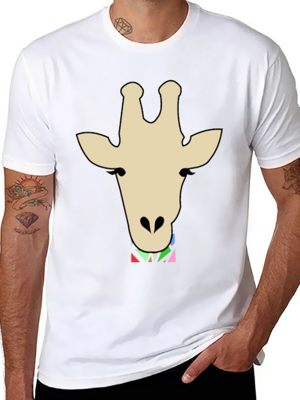 Giraffe Head Graphic Print T-Shirt