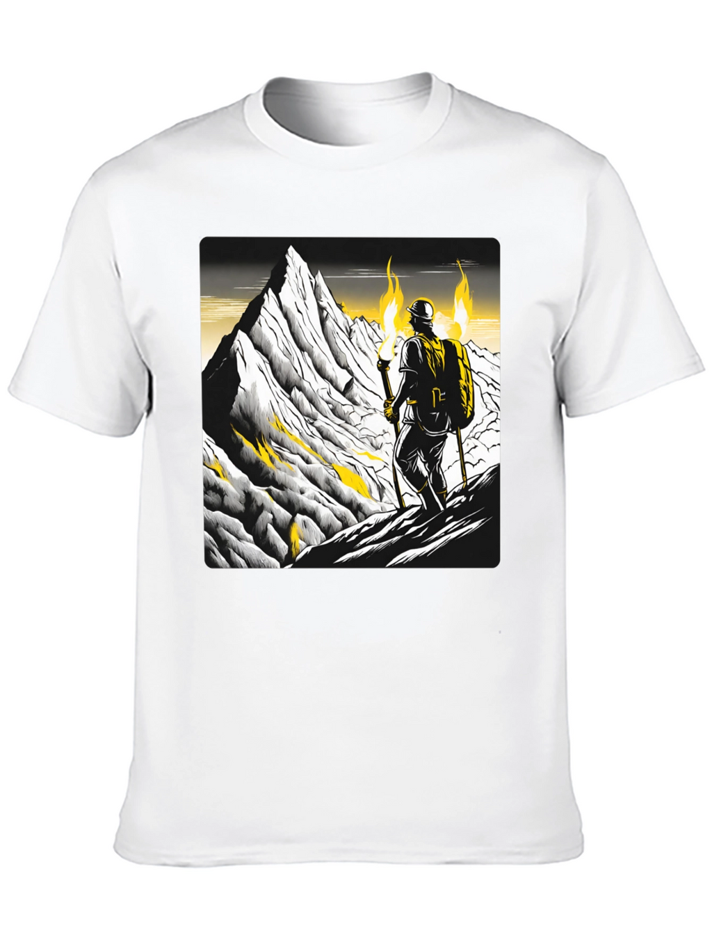 Mountain Climber Graphic Tee - Black Cotton T-Shirt