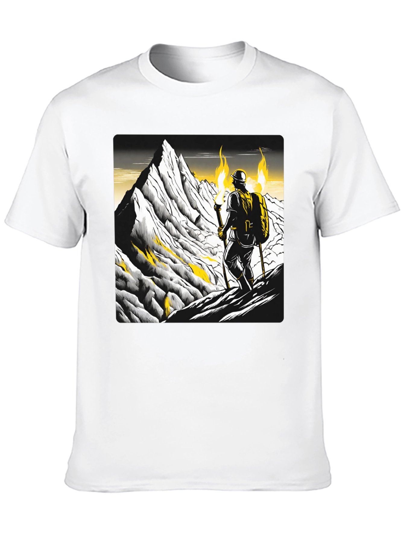 Mountain Climber Graphic Tee - Black Cotton T-Shirt