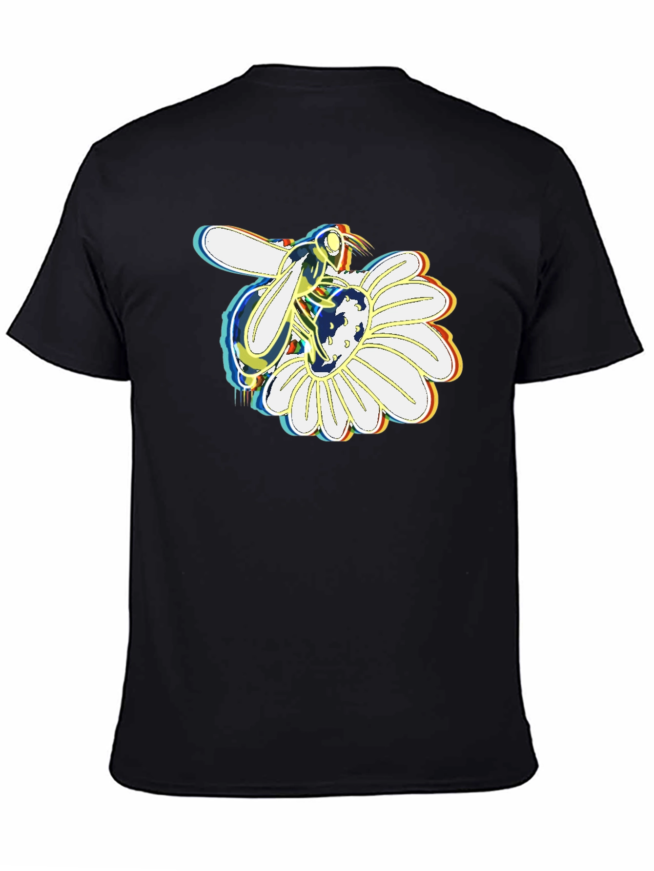 Bee on Daisy Graphic Tee - Stylish Black T-Shirt