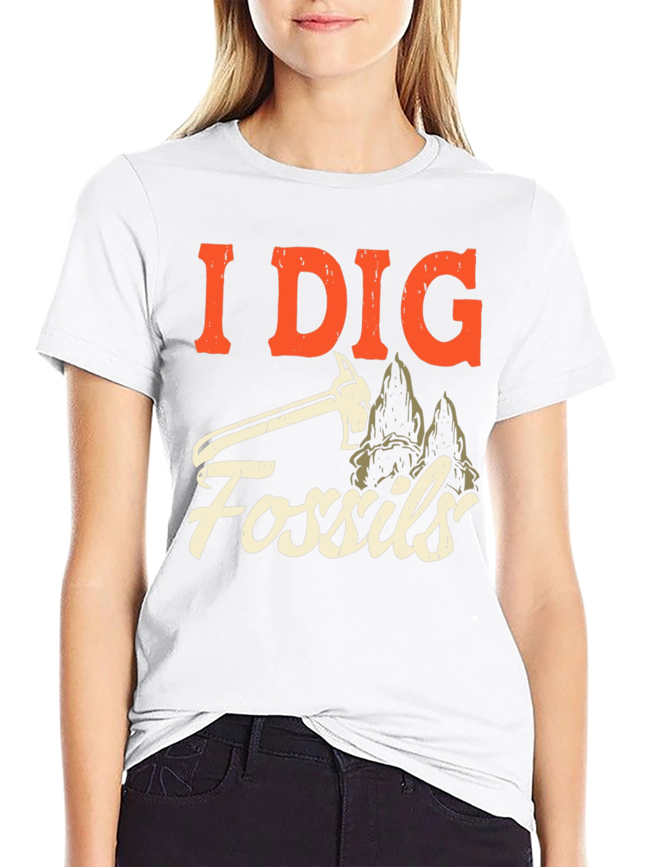 I Dig Fossils Graphic T-Shirt - Paleontology Enthusiast Tee