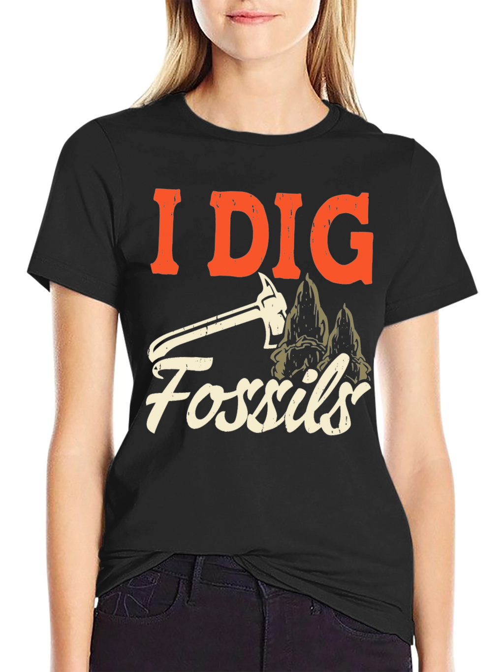 I Dig Fossils Graphic T-Shirt - Paleontology Enthusiast Tee